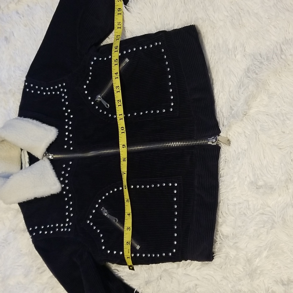 Rebecca Minkoff Koshova Faux Shearling Jacket in Navi Size XXS - Picture 6 of 14